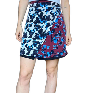 Tanya Taylor Sz 8 Leopard Print Colorful Silk Asymmetric Skirt